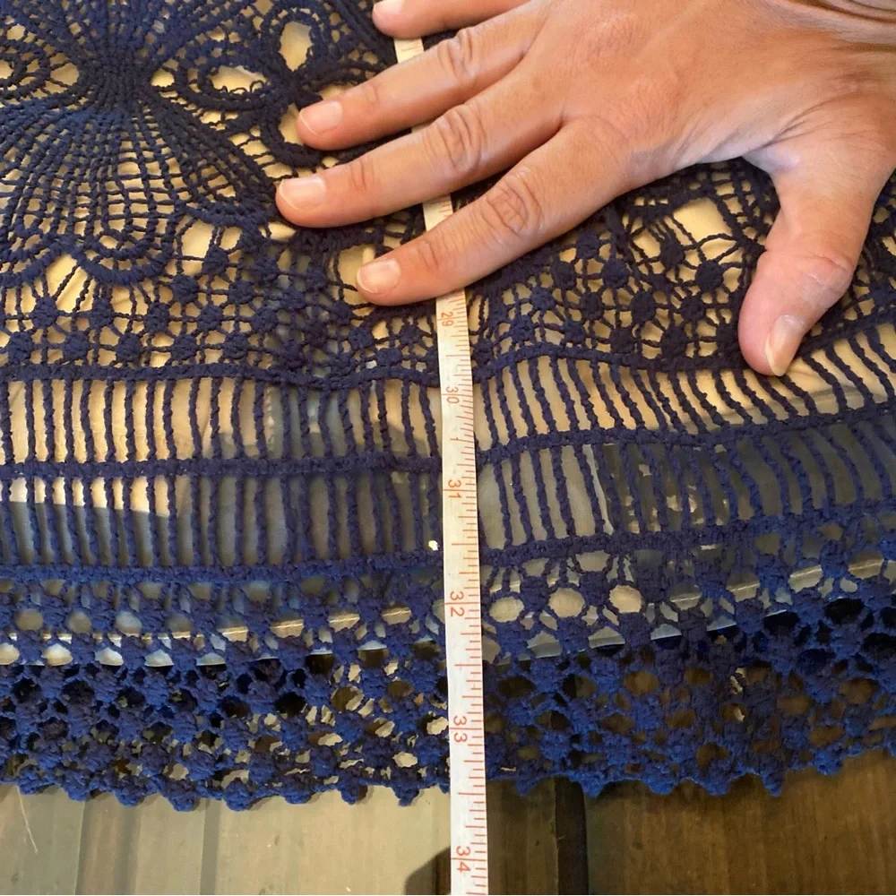 Francesca’s Navy Ivory Macrame Lace Dress size S - Picture 8 of 15